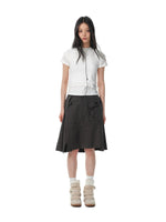 Minimalist Ruched Back Zip T-Shirt