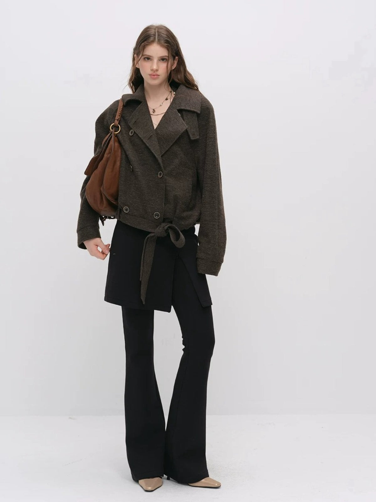 Layered Skort Flare Pants