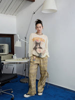 Plaid Hooded Shirt & Skirt & Pants Set
