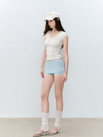 Twisted Shoulder Shorts Set