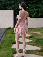 Strapless Waist Cinched Puff Dress