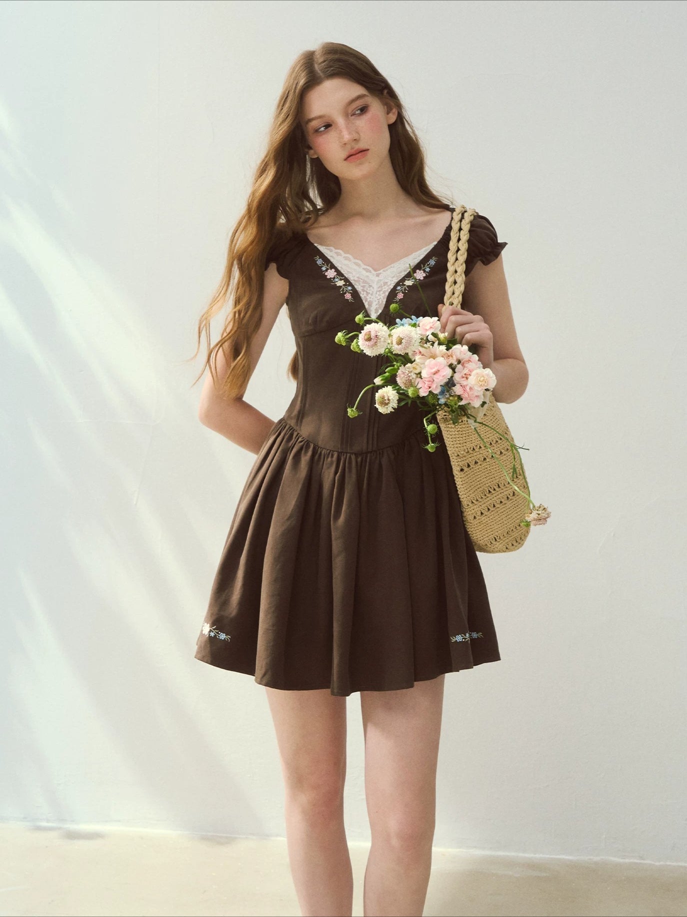 Green &amp; Brown "Seaside Reading" Dress