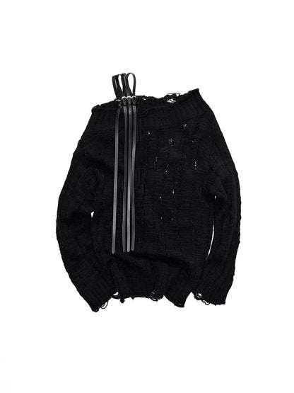 One Shoulder Cable Knit Sweater