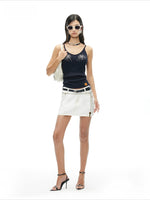 Equestrian Denim Mini Skirt