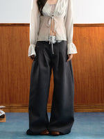 Lace Waist Wide-Leg Pants