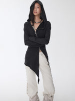 Rhinestone Studded Deconstructed Hoodie Dress