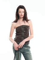 Velvet Strapless Tube Top