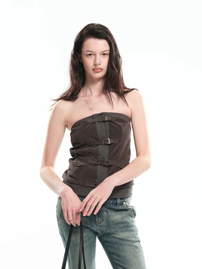 Velvet Strapless Tube Top