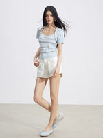 Layered Square-Neck Top