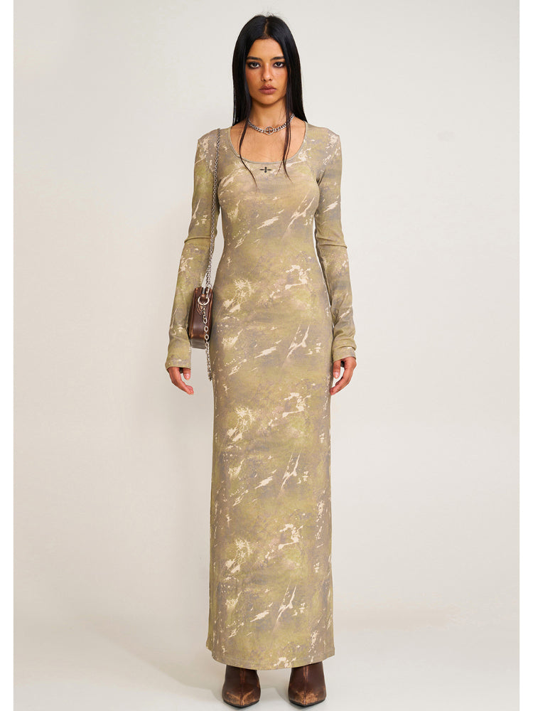 Vintage Hurricane Silk Fade Body Dress Hurricane Camouflage