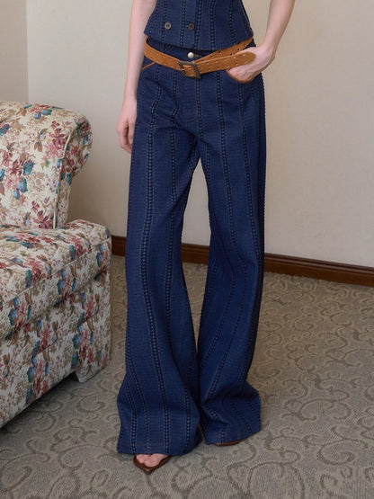 Striped Denim Set