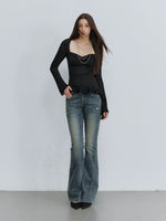 Double Waistband Flare Jeans