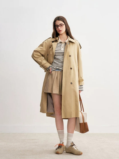 Epaulet Double-Breasted Trench