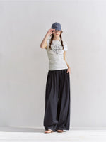 Embroidered Ruched T-Shirt