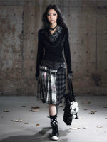 Checked Ruffle Blouse