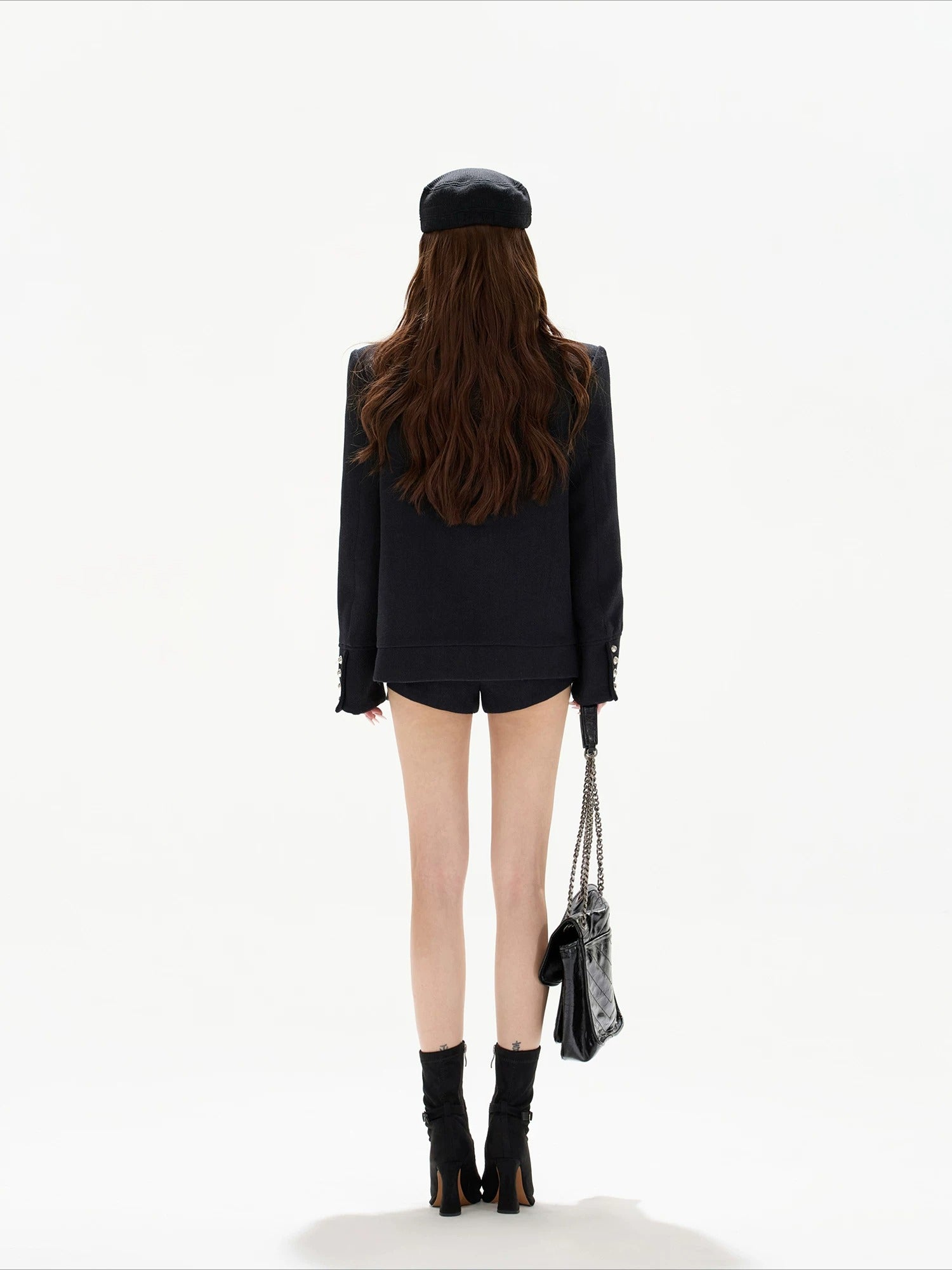 Detachable Shearling Collar Coat