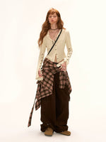 Striped Multi-Button Knit Cardigan