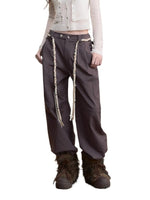 Pleated Double-Buckle Wide Pants