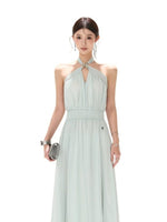 Cross Halter Maxi Dress