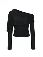 Asymmetric Shoulder Draped Top