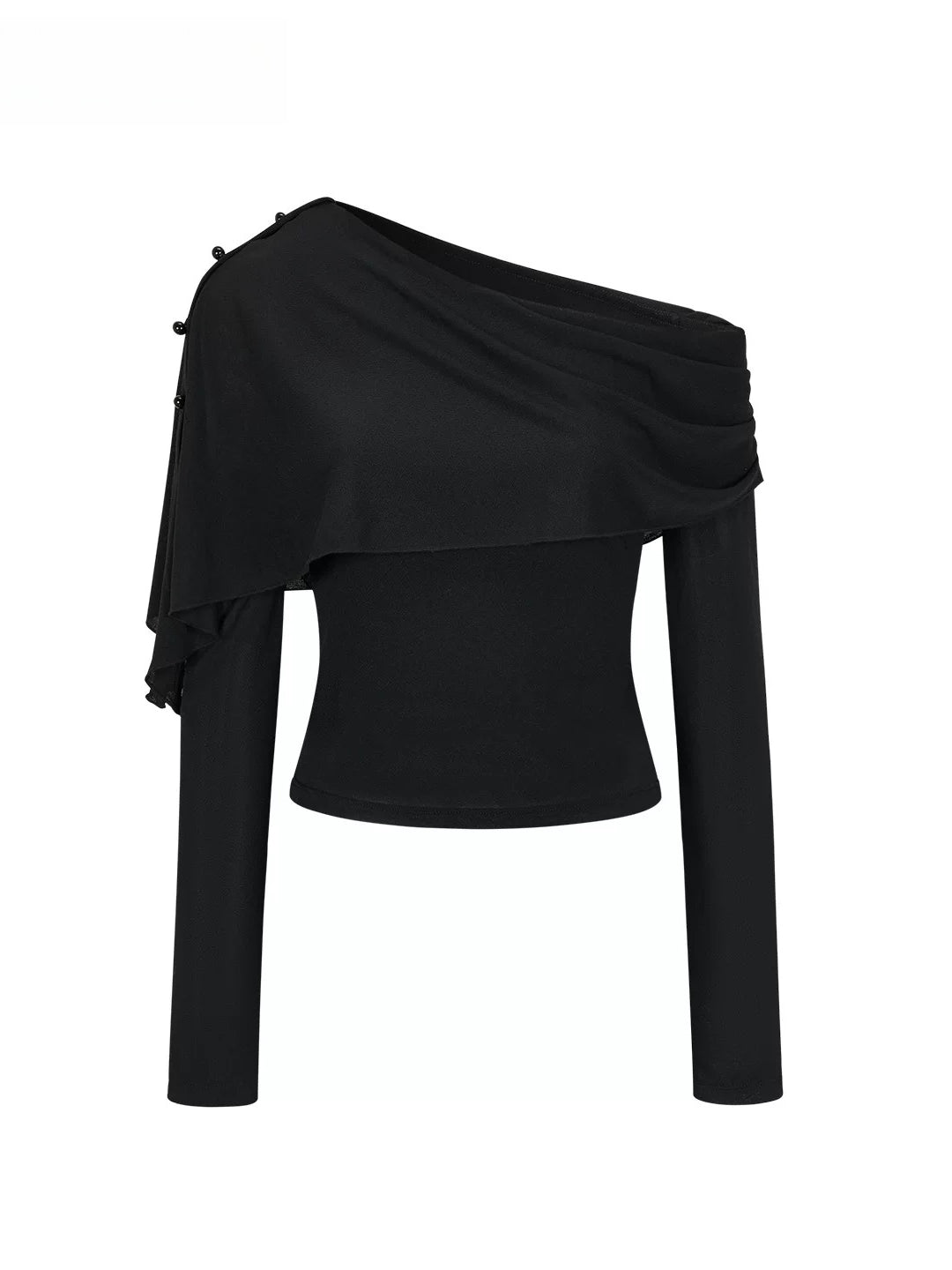 Asymmetric Shoulder Draped Top