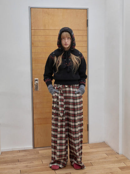 Fair Isle Pony Jacquard Knit Balaclava Hat