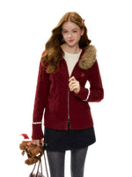 Hooded Cable Knit Jacket