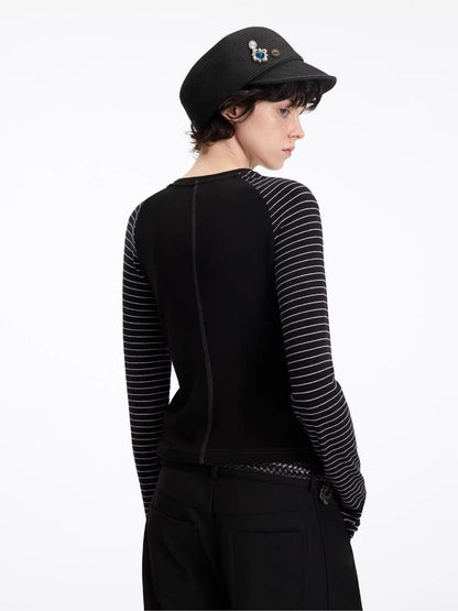 Contrast Raglan Slim Top