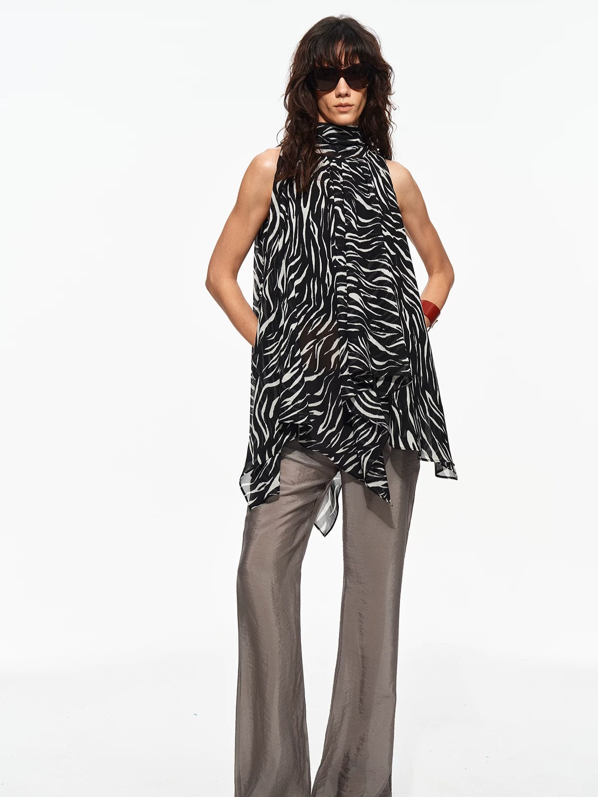 Zebra Halter Layer Top