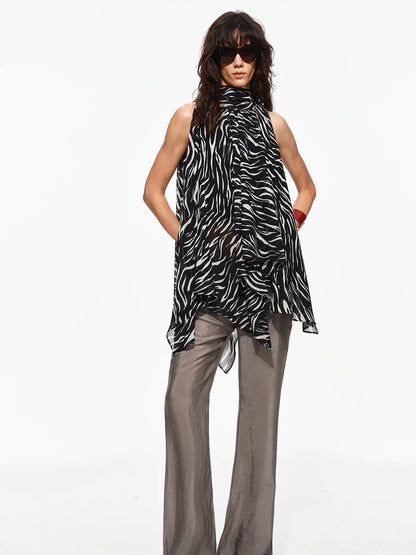 Zebra Halter Layer Top