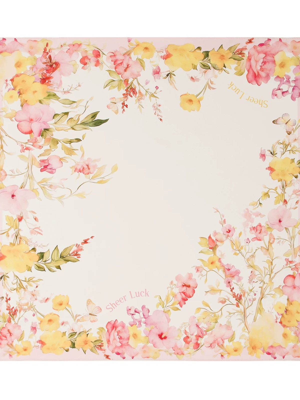 Watercolor Floral Silk Square Scarf