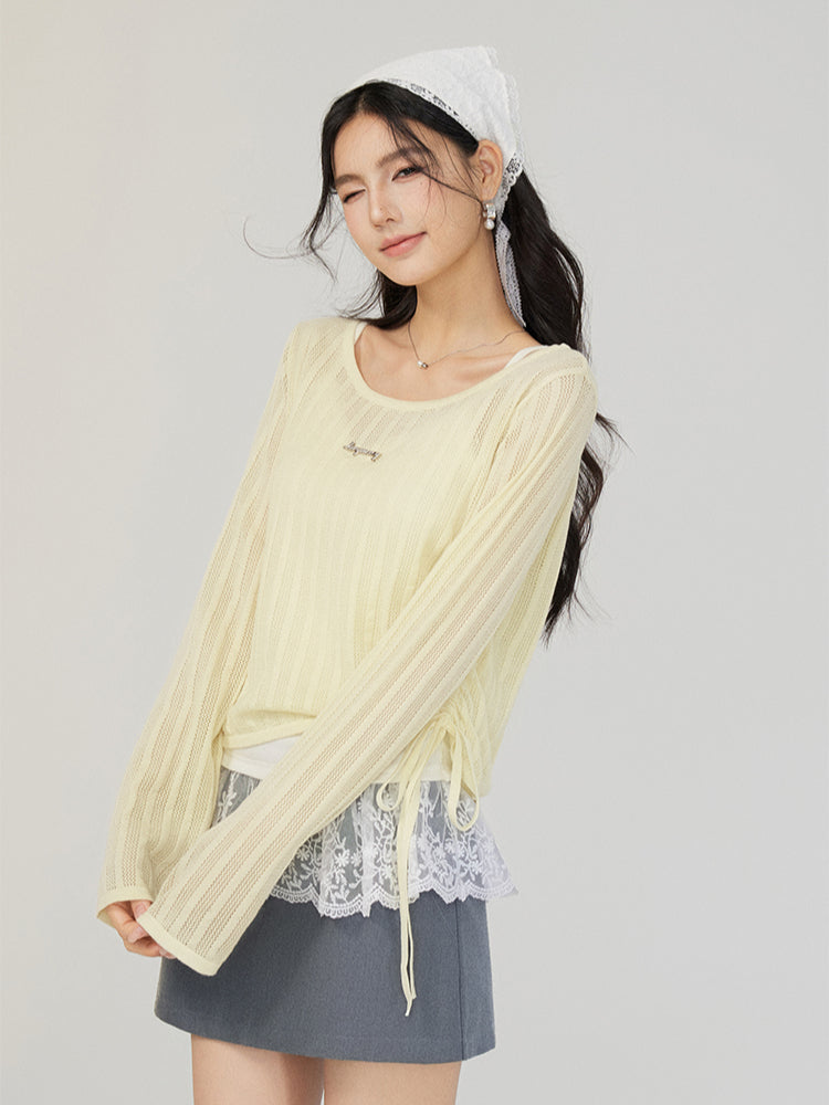 Hollow Irregular Lyocell Top