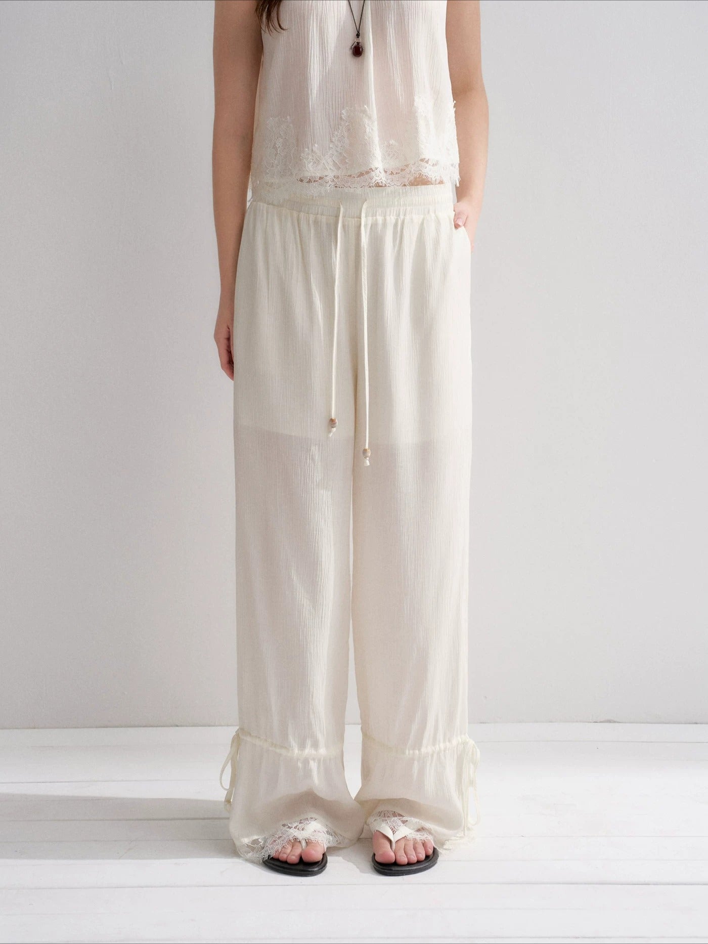 Lace Texture Two Piece Set