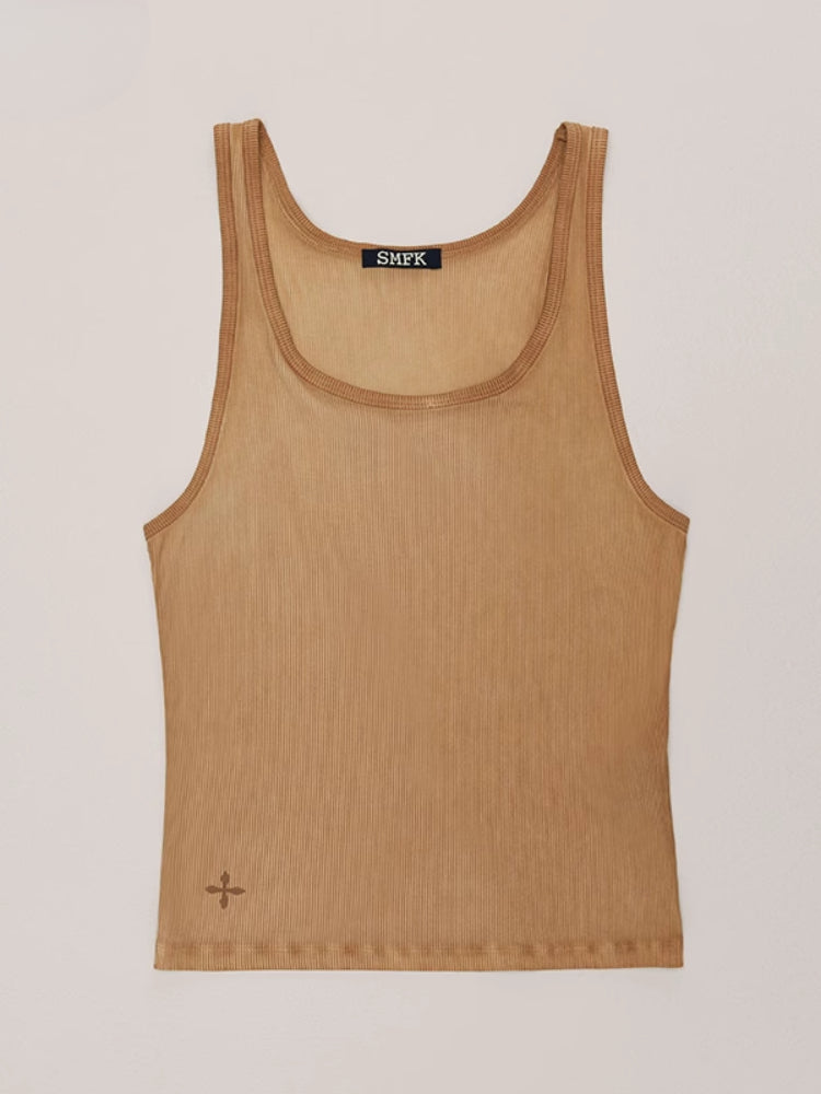 Vintage Storm Fade Silk Sports Tank Fading Desert