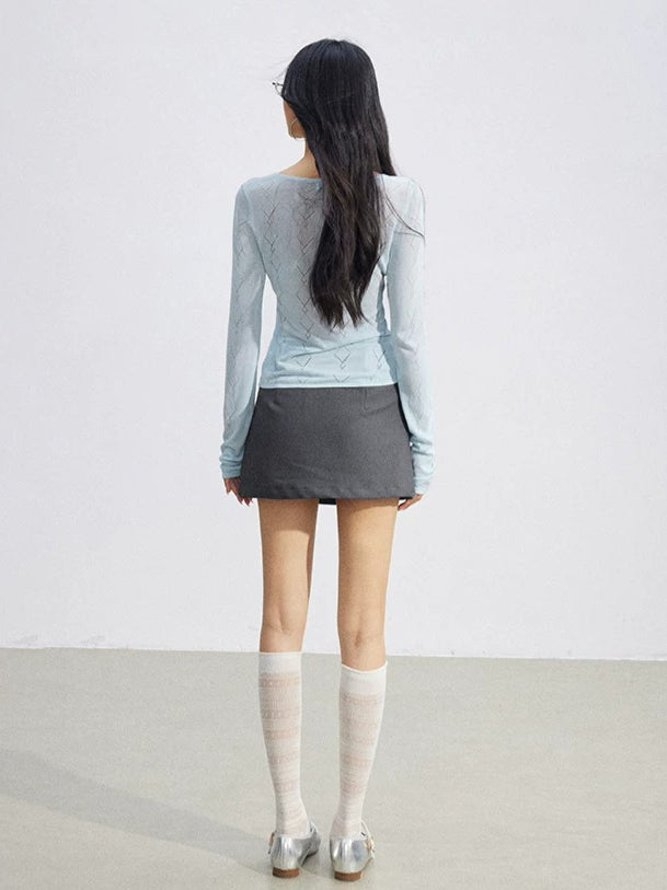 Ice Silk Hollow Knit Top