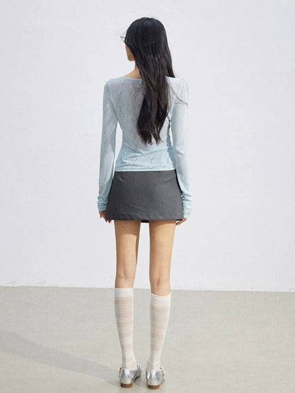 Ice Silk Hollow Knit Top