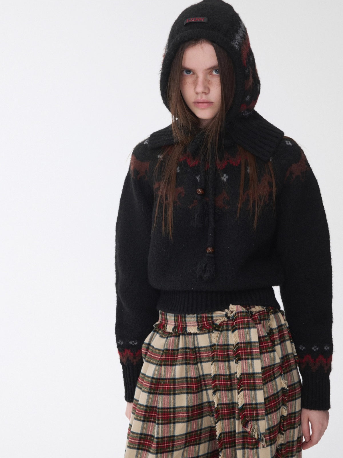 Fair Isle Pony Jacquard Chunky Knit Sweater