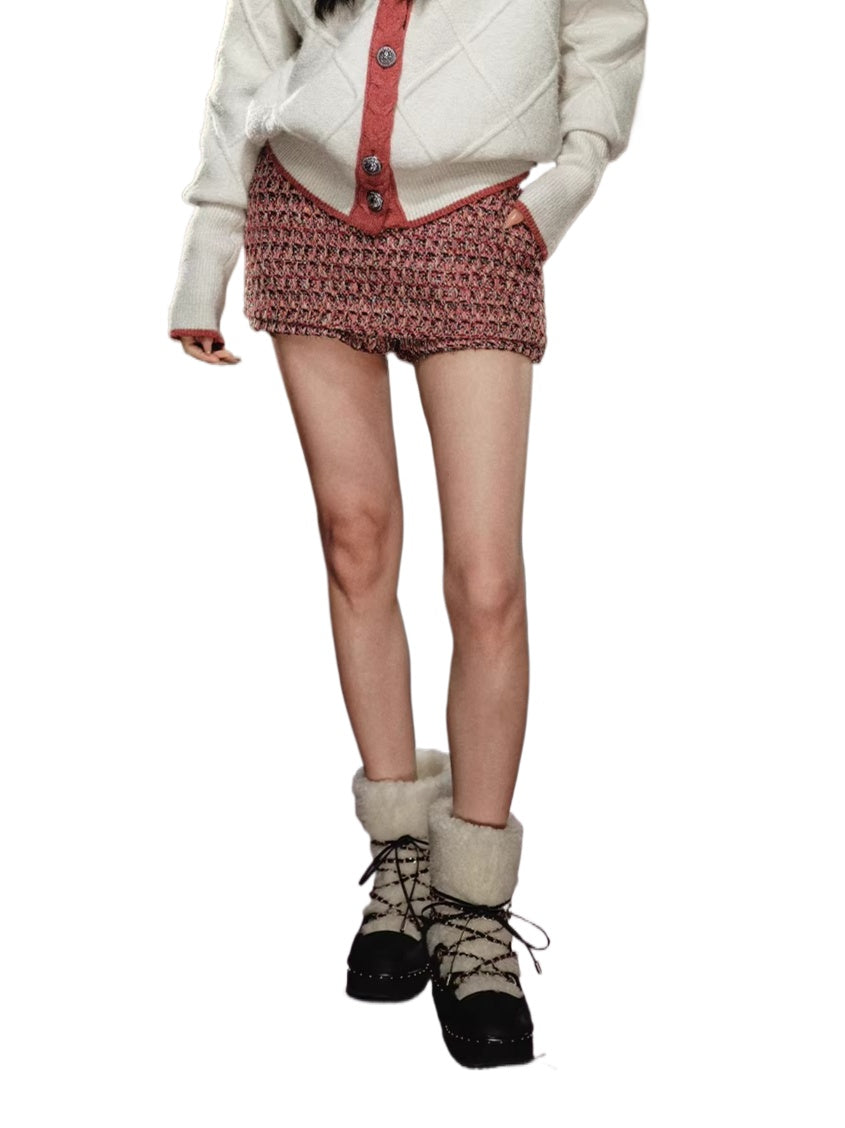 Red Waist-Free A-Line Skort