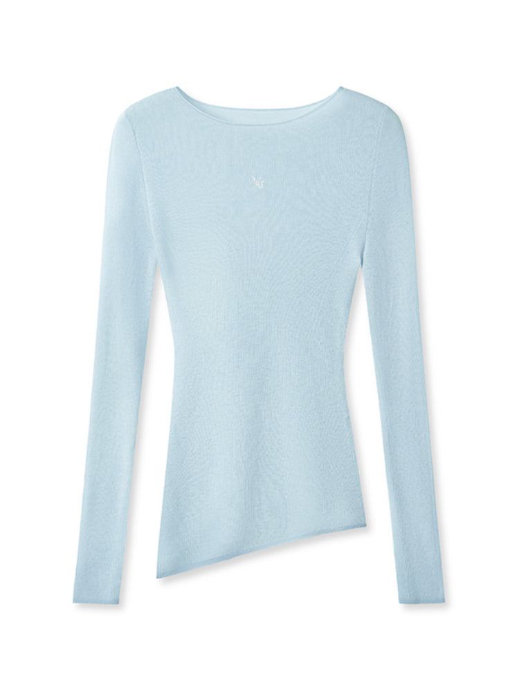 Wool Thin Crew-neck Long-sleeve Top