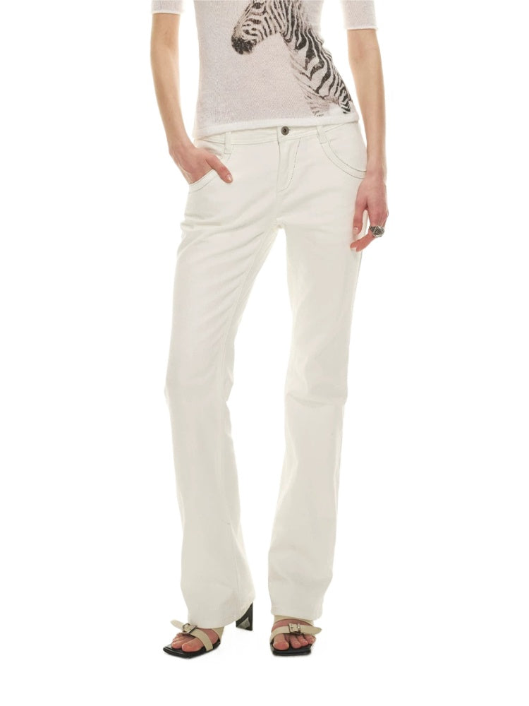 White Silver Stitch Jeans
