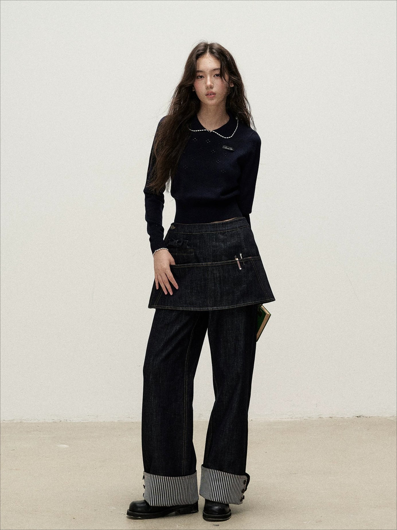 Detachable Apron Cuff Jeans