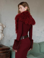 Vela Reversible Faux Fur Wool Blend Jacket