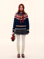 Plaid Wool Pleated Skirt