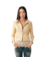Pale Yellow PU Jacket
