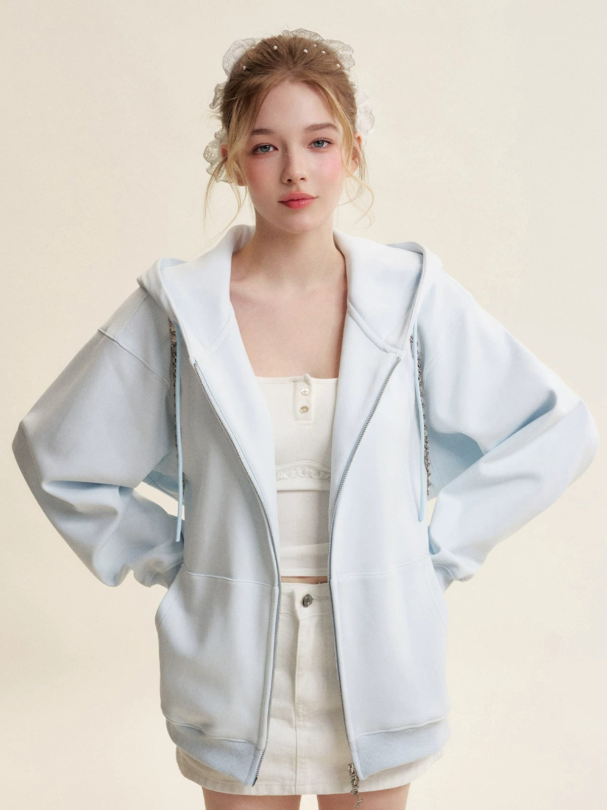 Pink &amp; Blue Organic Fleece Hoodie