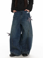 Star Patch Wide Leg Jeans