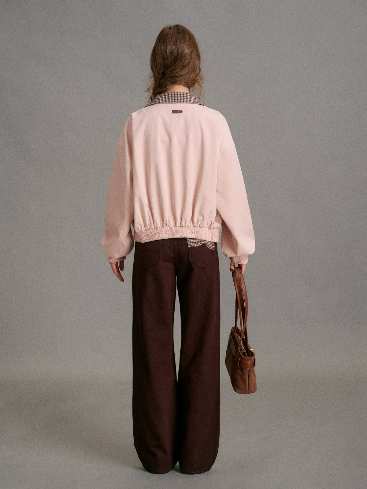Chocolate Plaid Straight Jeans