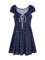French Floral Tie Waist Dress