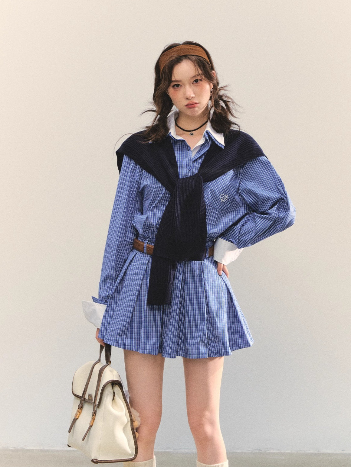 PLaid Cape A-Line 2-in-1 Dress &amp; Cape Set