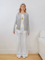Cable Knit Wool Blend Cardigan